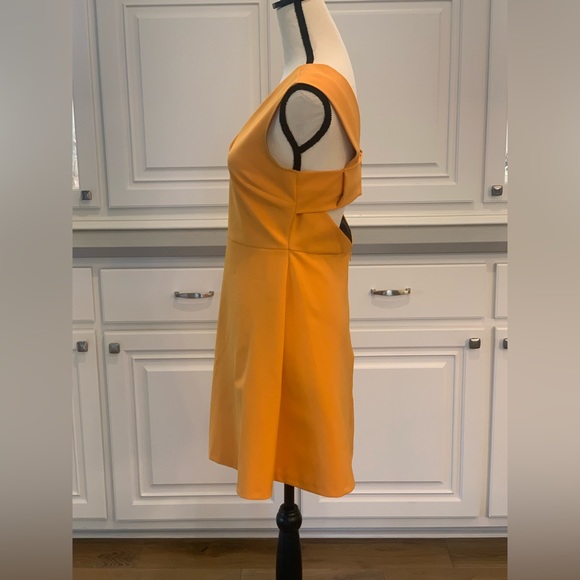 ZARA ~ Fit & Flare Back Bow Cut Out Mini Dress in Orange ~ Size Medium - Picture 9 of 12